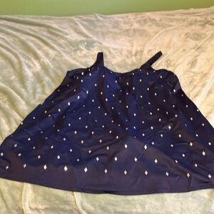 Blue with gold diamond shape swimsuit